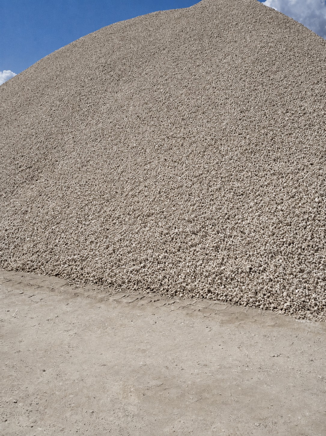 Limestone material pile