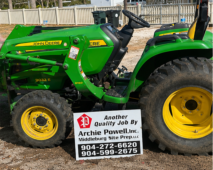 Tractor used for site-preparation work